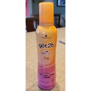 Got2b Styl Tini Lit up 24 Hour Xtra Hold + Shine Mousse 250 ml 8.5 oz NEW